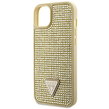 Заредете изображение във визуализатора на галерията – Original Case GUESS Rhinestone Triangle hardcase GUHCP14MHDGTPD for Iphone 14 Plus gold
