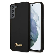 Заредете изображение във визуализатора на галерията – Guess GUHCS22MLSLMGBK S22+ S906 czarny/black hardcase Silicone Script Metal Logo - TopMag
