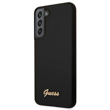 Заредете изображение във визуализатора на галерията – Guess GUHCS22MLSLMGBK S22+ S906 czarny/black hardcase Silicone Script Metal Logo - TopMag
