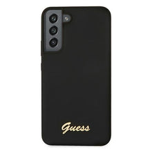 Заредете изображение във визуализатора на галерията – Guess GUHCS22MLSLMGBK S22+ S906 czarny/black hardcase Silicone Script Metal Logo - TopMag
