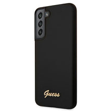 Заредете изображение във визуализатора на галерията – Guess GUHCS22SLSLMGBK S22 S901 czarny/black hardcase Silicone Script Metal Logo - TopMag
