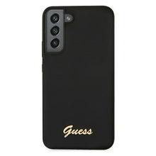 Заредете изображение във визуализатора на галерията – Guess GUHCS22SLSLMGBK S22 S901 czarny/black hardcase Silicone Script Metal Logo - TopMag
