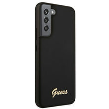 Заредете изображение във визуализатора на галерията – Guess GUHCS22SLSLMGBK S22 S901 czarny/black hardcase Silicone Script Metal Logo - TopMag
