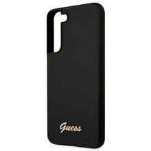 Заредете изображение във визуализатора на галерията – Guess GUHCS22SLSLMGBK S22 S901 czarny/black hardcase Silicone Script Metal Logo - TopMag
