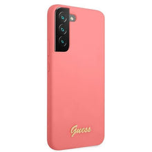Заредете изображение във визуализатора на галерията – Guess GUHCS22SLSLMGFU S22 S901 fuksja/fuchsia hardcase Silicone Script Metal Logo - TopMag

