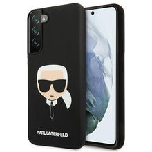Заредете изображение във визуализатора на галерията – Karl Lagerfeld KLHCS22MSLKHBK S22 + S906 black / black hardcase Silicone Karl`s Head - TopMag
