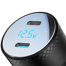 Заредете изображение във визуализатора на галерията – Car charger 2x USB C 70W with LED display Joyroom JR-CCD02 | black
