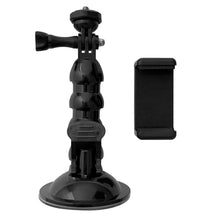Заредете изображение във визуализатора на галерията – GoPro mount with suction cup for GoPro, DJI, Insta360, SJCam, Eken sports cameras + smartphone adapter (GoPro car suction cup) - TopMag
