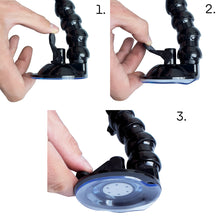 Заредете изображение във визуализатора на галерията – GoPro mount with suction cup for GoPro, DJI, Insta360, SJCam, Eken sports cameras + smartphone adapter (GoPro car suction cup) - TopMag

