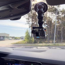 Заредете изображение във визуализатора на галерията – GoPro mount with suction cup for GoPro, DJI, Insta360, SJCam, Eken sports cameras + smartphone adapter (GoPro car suction cup) - TopMag
