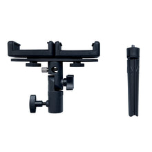 Заредете изображение във визуализатора на галерията – Dual adjustable smartphone holder with tripod black (E-type live dual camera) - TopMag
