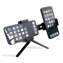 Заредете изображение във визуализатора на галерията – Dual adjustable smartphone holder with tripod black (E-type live dual camera) - TopMag
