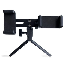Заредете изображение във визуализатора на галерията – Dual adjustable smartphone holder with tripod black (E-type live dual camera) - TopMag
