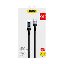 Заредете изображение във визуализатора на галерията – Dudao USB Type C cable - Lightning Fast Charging PD 20W black (L7MaxL) - TopMag
