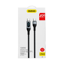 Заредете изображение във визуализатора на галерията – Dudao cable USB Type C - USB Type C fast charging PD 100W black (L7MaxC) - TopMag
