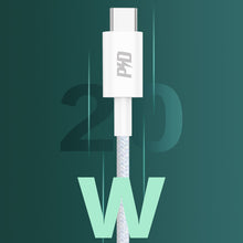 Заредете изображение във визуализатора на галерията – Dudao L6E cable USB Type C - Lightning PD 20W white (L6E) - TopMag
