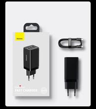 Заредете изображение във визуализатора на галерията – Baseus GaN3 Pro fast universal GaN charger 2 x USB Type C / USB + cable USB Type C - USB Type C 65W PD3.0, QC4.0 +, AFC white (CCGP050102) - TopMag
