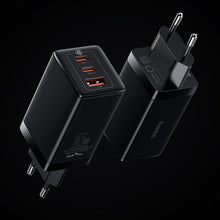 Заредете изображение във визуализатора на галерията – Baseus GaN3 Pro fast universal GaN charger 2 x USB Type C / USB + cable USB Type C - USB Type C 65W PD3.0, QC4.0 +, AFC white (CCGP050102) - TopMag

