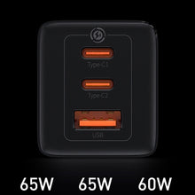 Заредете изображение във визуализатора на галерията – Baseus GaN3 Pro fast universal GaN charger 2 x USB Type C / USB + cable USB Type C - USB Type C 65W PD3.0, QC4.0 +, AFC white (CCGP050102) - TopMag
