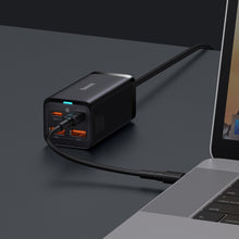 Заредете изображение във визуализатора на галерията – Baseus GaN3 Pro fast universal GaN charger 2 x USB Type C / 2x USB 100W PD3.0, QC4.0 +, AFC black (CCGP000101) - TopMag
