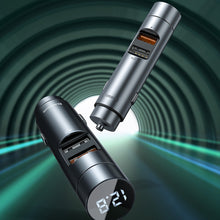 Заредете изображение във визуализатора на галерията – Baseus Energy Column FM Transmiter Bluetooth 5.0 car charger 2x USB 3.1A QC3.0 gray (CDNL000014) - TopMag
