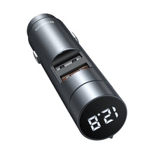 Заредете изображение във визуализатора на галерията – Baseus Energy Column FM Transmiter Bluetooth 5.0 car charger 2x USB 3.1A QC3.0 gray (CDNL000014) - TopMag
