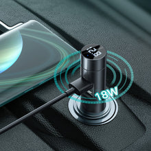 Заредете изображение във визуализатора на галерията – Baseus Energy Column FM Transmiter Bluetooth 5.0 car charger 2x USB 3.1A QC3.0 gray (CDNL000014) - TopMag
