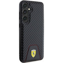 Заредете изображение във визуализатора на галерията – Original FERRARI hardcase Carbon Stitched Bottom FEHCS24MN3PUK for Samsung Galaxy  S24 Plus Black
