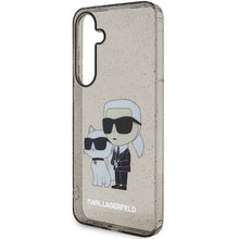 Заредете изображение във визуализатора на галерията – Original Pouch KARL LAGERFELD hardcase Glitter Karl&amp;Choupette KLHCS24MHNKCTGK for Samsung Galaxy S24 Plus black
