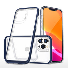 Заредете изображение във визуализатора на галерията – Clear 3in1 case for iPhone 14 Pro silicone cover with frame blue
