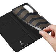 Заредете изображение във визуализатора на галерията – Dux Ducis Skin Pro Case for Sony Xperia 10 V Flip Card Wallet Stand Black
