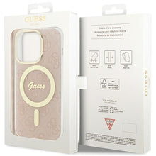 Заредете изображение във визуализатора на галерията – Original Case GUESS hardcase IML 4G MagSafe GUHMP15XH4STP for Iphone 15 Pro Max pink
