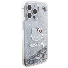 Заредете изображение във визуализатора на галерията – Original Case HELLO KITTY hardcase Liquid Glitter Charms
 Kitty Head HKHCP15XLIKHET for Iphone 15 Pro Max silver

