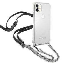Заредете изображение във визуализатора на галерията – Guess GUHCN61KC4GSSI iPhone 11 6,1" / Xr Transparent hardcase 4G Silver Chain
