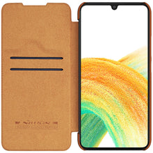 Заредете изображение във визуализатора на галерията – Nillkin Qin Leather Flip Wallet Case for Samsung Galaxy A34 5G | Brown

