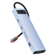Заредете изображение във визуализатора на галерията – HUB 11in1 Baseus Metal Gleam Series USB-C to USB-C PD / 3x USB-A 3.0 / USB-A 2.0 / HDMI / VGA / AUX / RJ-45 / SD TF - gray
