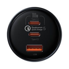 Заредете изображение във визуализатора на галерията – Baseus fast USB / USB car charger Type C 160W PPS Quick Charge 5 PD gray (TZCCZM-0G) - TopMag
