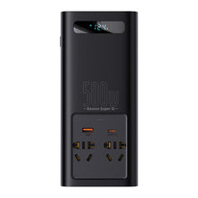 Заредете изображение във визуализатора на галерията – Baseus car power inverter 150W 12V / 500W 220V (EU and CN plug) black (CGNB000101) - TopMag

