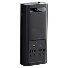 Заредете изображение във визуализатора на галерията – Baseus car power inverter 150W 12V / 500W 220V (EU and CN plug) black (CGNB000101) - TopMag
