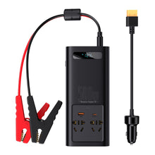 Заредете изображение във визуализатора на галерията – Baseus car power inverter 150W 12V / 500W 220V (EU and CN plug) black (CGNB000101) - TopMag
