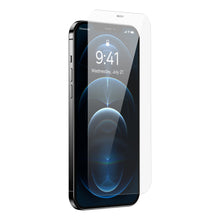 Заредете изображение във визуализатора на галерията – Baseus 2x tempered glass for iPhone 12 Pro / iPhone 12 with speaker cover + positioner (SGBL060702) (case friendly) - TopMag
