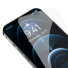 Заредете изображение във визуализатора на галерията – Baseus 2x tempered glass for iPhone 12 Pro / iPhone 12 with speaker cover + positioner (SGBL060702) (case friendly) - TopMag
