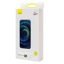 Заредете изображение във визуализатора на галерията – Baseus 2x tempered glass for iPhone 12 Pro Max with speaker cover + positioner (SGBL060802) (case friendly) - TopMag
