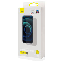Заредете изображение във визуализатора на галерията – Baseus 2x tempered glass for iPhone 12 Pro / iPhone 12 Privacy Anti Spy (privatization) with speaker cover + positioner (SGBL060902) (case friendly) - TopMag
