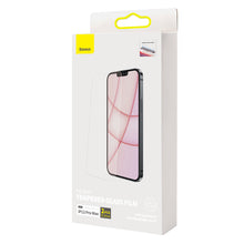 Заредете изображение във визуализатора на галерията – Baseus 2x tempered glass for iPhone 13 Pro Max with speaker cover + positioner (SGBL061202) (case friendly) - TopMag
