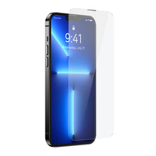 Заредете изображение във визуализатора на галерията – Baseus 2x tempered glass for iPhone 13 Pro Max with speaker cover + positioner (SGBL061202) (case friendly) - TopMag
