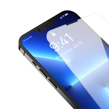 Заредете изображение във визуализатора на галерията – Baseus 2x tempered glass for iPhone 13 Pro Max with speaker cover + positioner (SGBL061202) (case friendly) - TopMag
