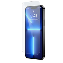 Заредете изображение във визуализатора на галерията – Baseus 2x tempered glass for iPhone 13 Pro Max with speaker cover + positioner (SGBL061202) (case friendly) - TopMag
