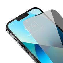 Заредете изображение във визуализатора на галерията – Baseus 2x tempered glass for iPhone 13 Pro / iPhone 13 Privacy Anti Spy (privatization) with speaker cover + positioner (SGBL061302) (case friendly) - TopMag
