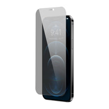 Заредете изображение във визуализатора на галерията – Baseus tempered glass for iPhone 12 Pro / iPhone 12 Privacy Anti Spy (privatizing) with speaker cover + positioner (SGBL061802) (case friendly) - TopMag
